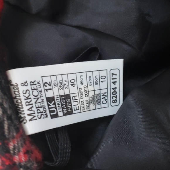 Marks & Spencer cream and red wool mini skirt - Picture 3 of 7